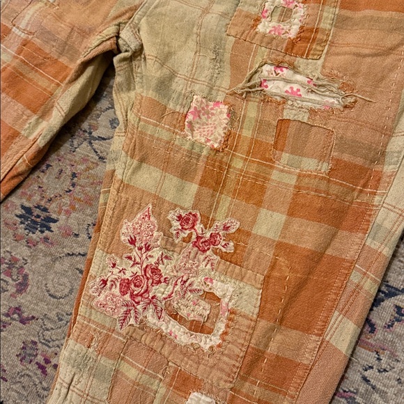 Magnolia Pearl Patchwork Crossroads Carmel Plaid Pants Free People - Picture 5 of 15